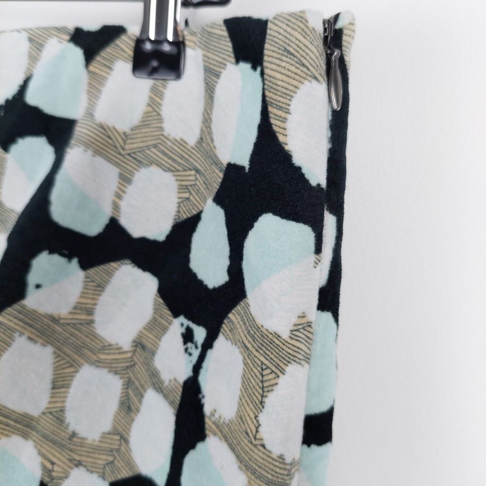 White Stuff Lula Spot Velvet Skirt Size 16 UK Abstract Mini Blue Black Beige New - Picture 6 of 10